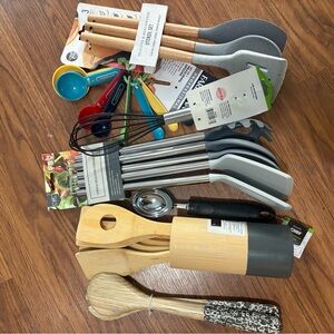 Farberware Gray and Bamboo Cooking Utensil Collection